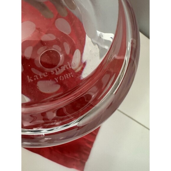 Kate Spade X Lenox Crystal 10” Coverdale Etched Polka Dot Design Vase EUC - Picture 4 of 11